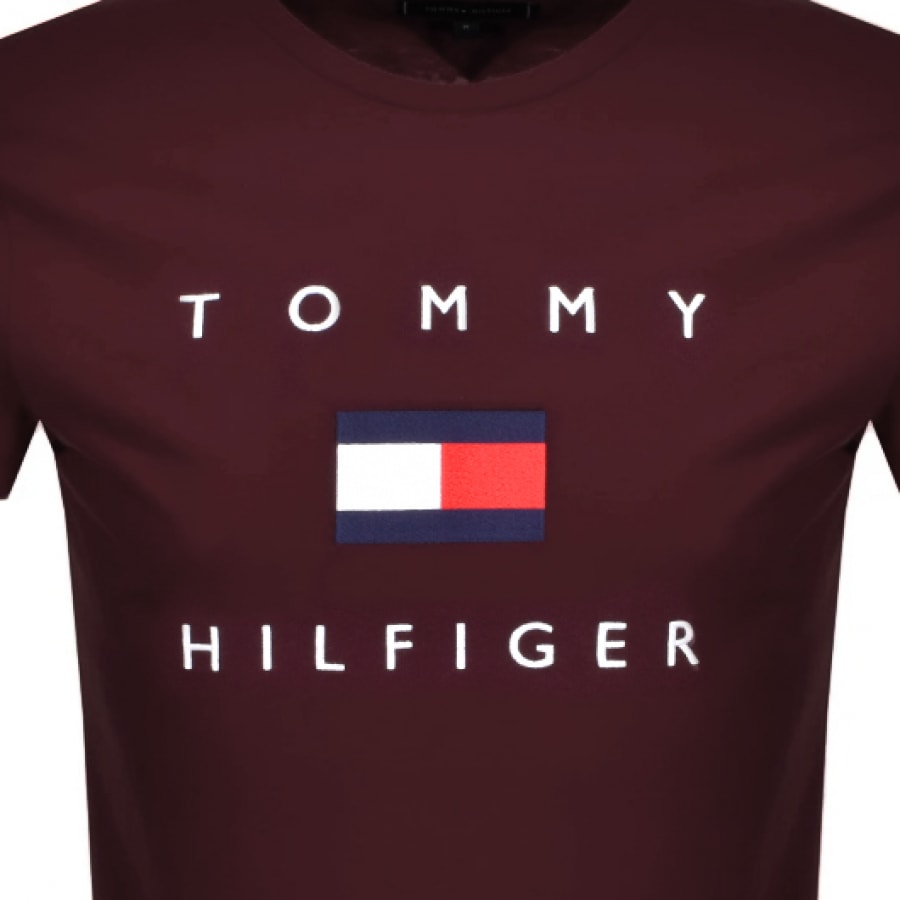 Alternative Image for ProductTommy Hilfiger Flag T Shirt Burgundy3
